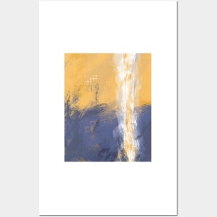 Abstract Art Blue and Gold Posters and Art